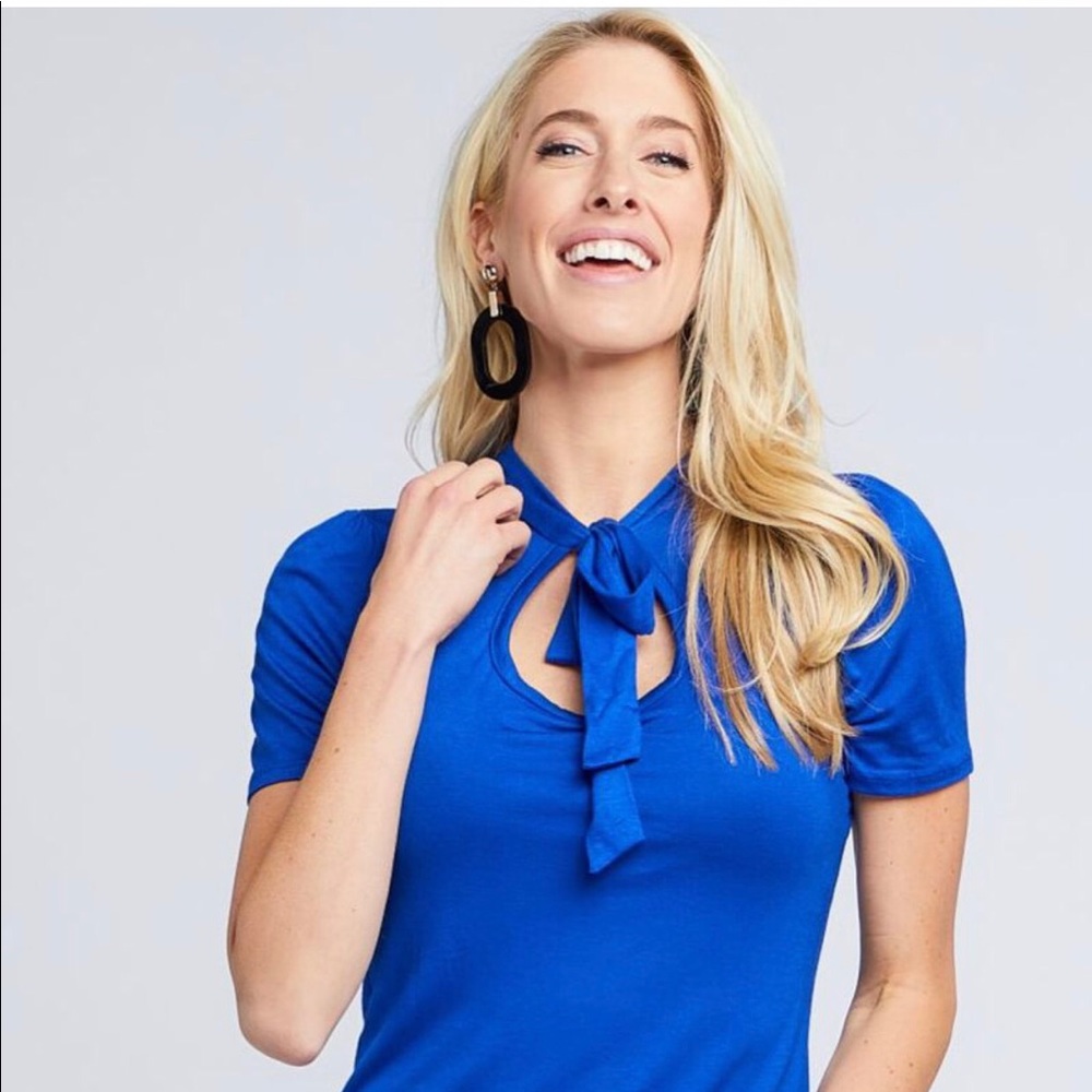 Bright blue tie top